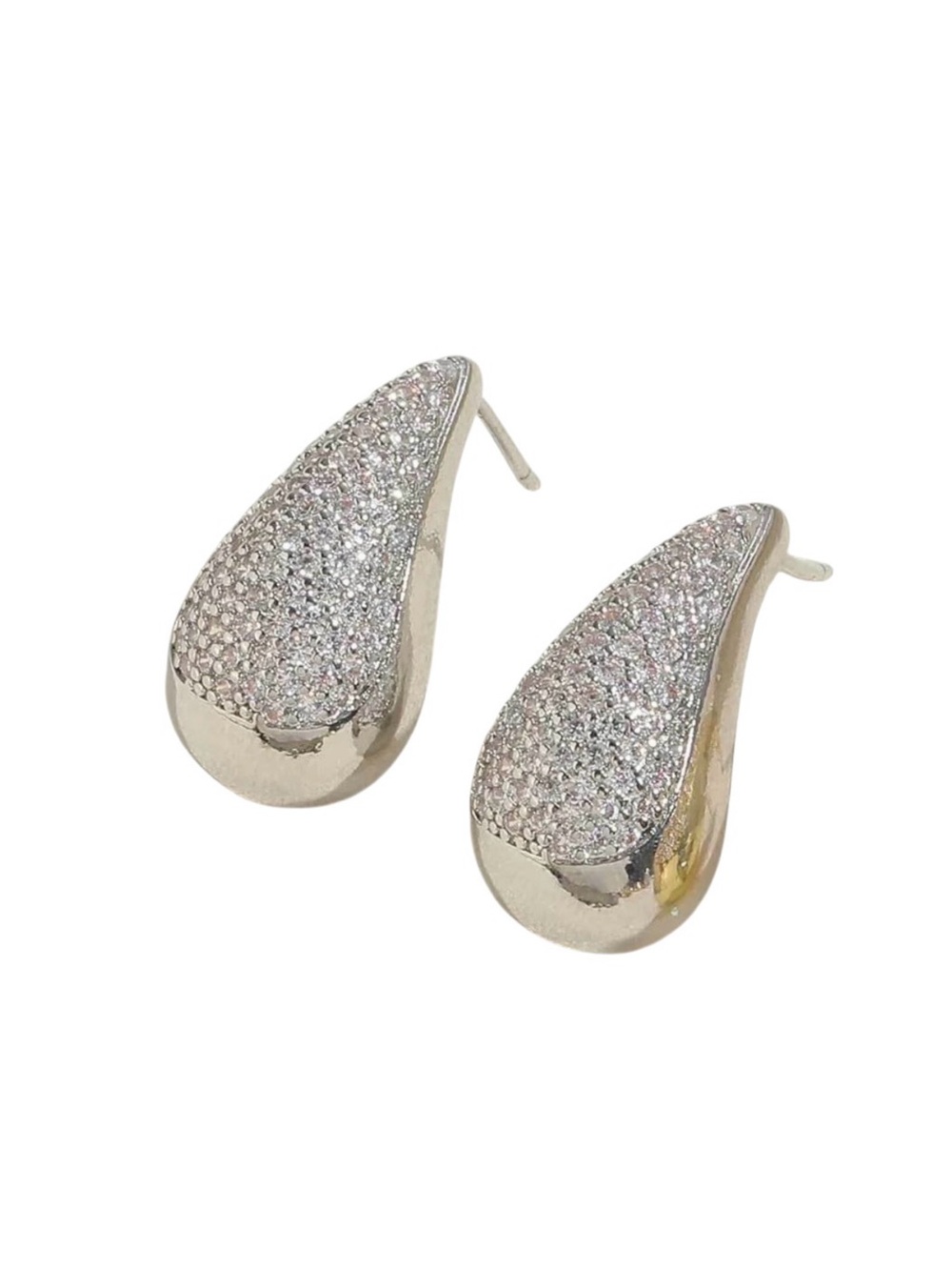 Sparkling Teardrop Pavé Stud Earrings NWT